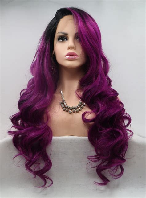 long purple hair wig|cheap long purple wigs.